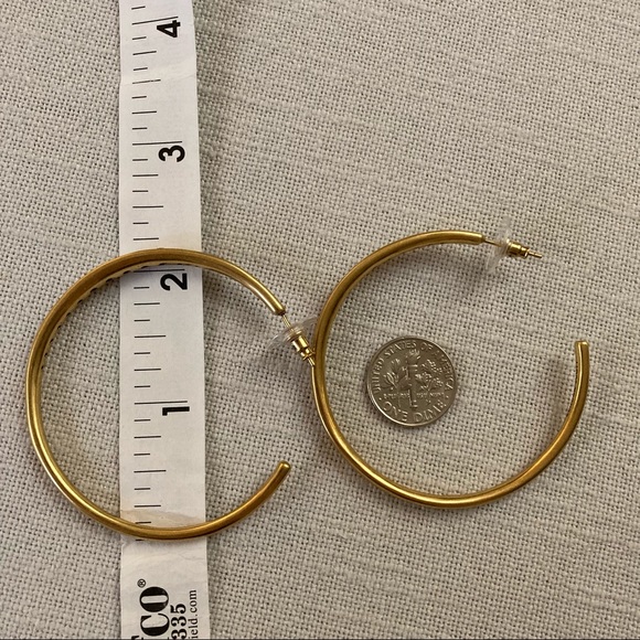 Kendra Scott Selena Large Hoops Earrings Vintage Gold Sparkly White Zirconia $78 - Picture 17 of 17